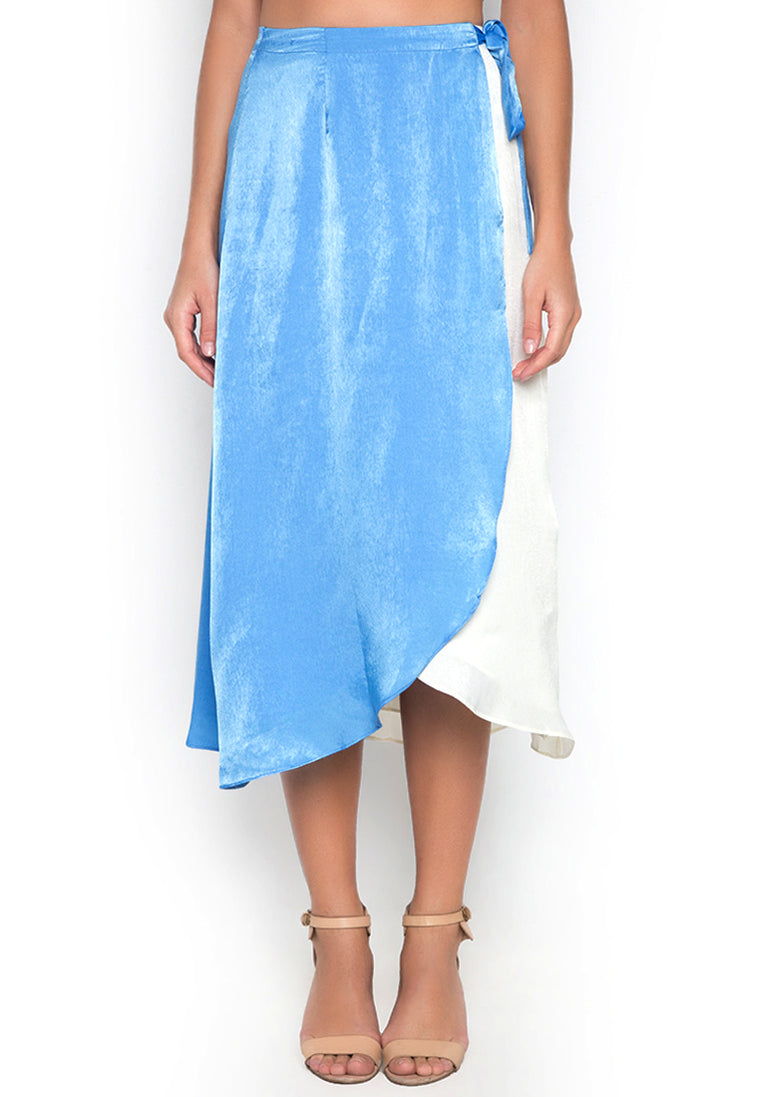 Blue Oceania Wrap Skirt