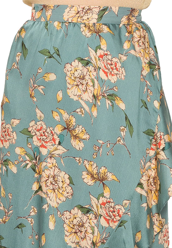 Versailles Floral Overlap Skirt