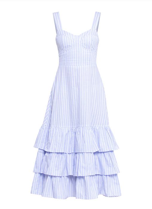 Hamptons Tiered Summer Dress (Soft Sky Blue)