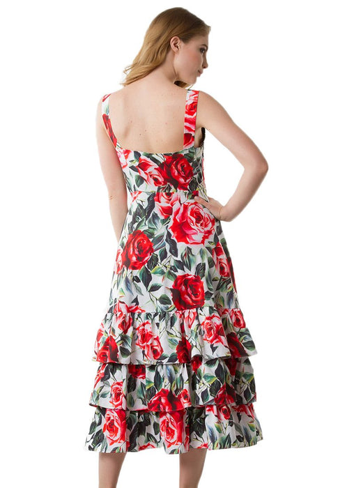 Leia Floral Midi Dress backside