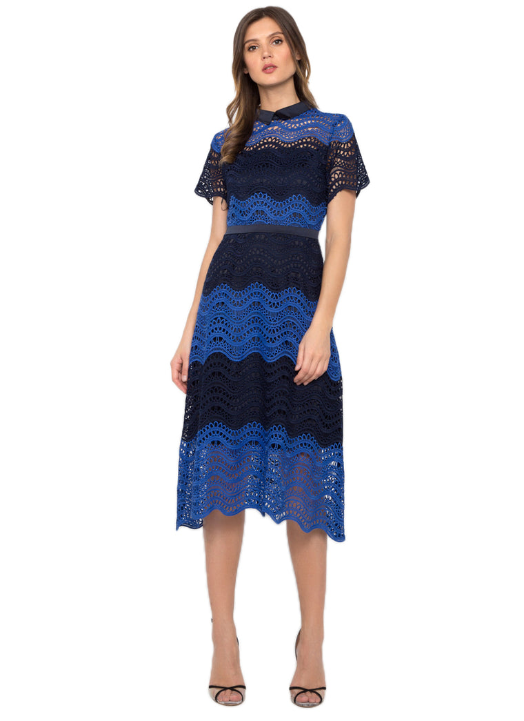 Contrast Crochet A Line Dress