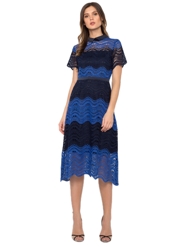 Contrast Crochet A Line Dress
