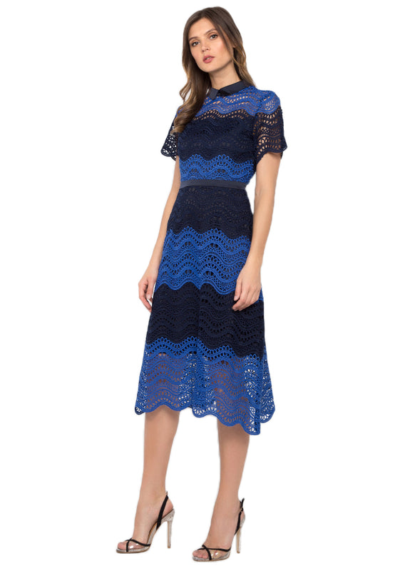 Contrast Crochet A Line Dress