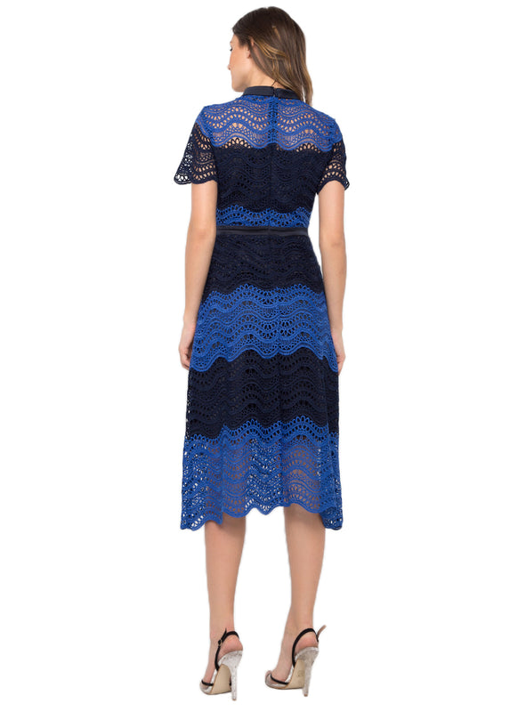 Contrast Crochet A Line Dress