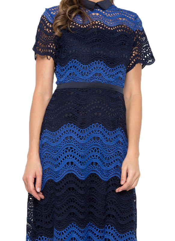 Contrast Crochet A Line Dress
