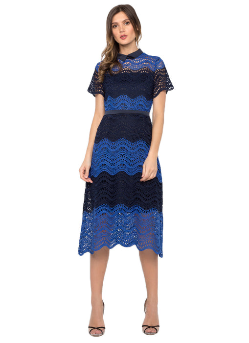 Contrast Crochet A Line Dress