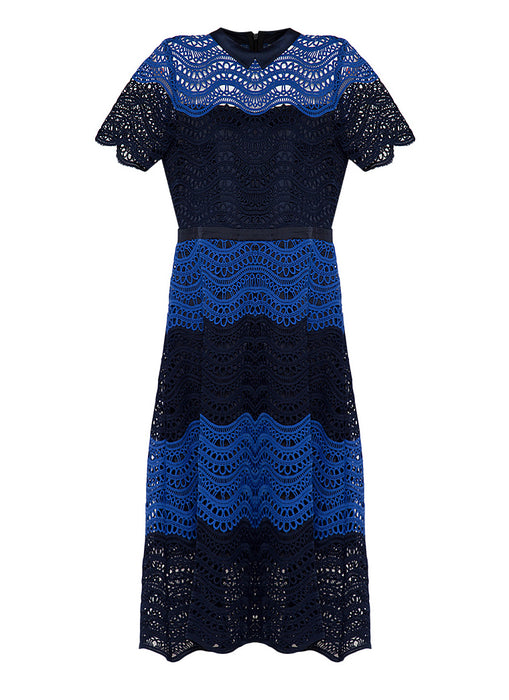 Contrast Crochet A Line Dress