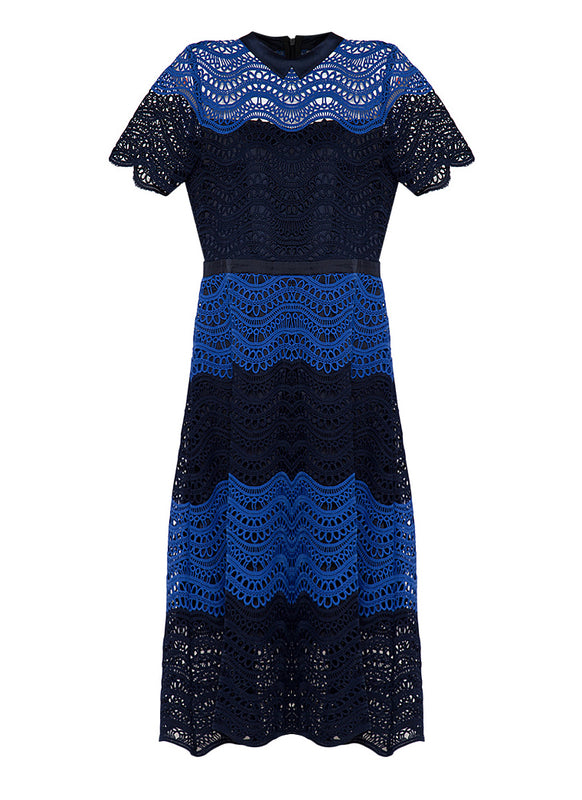 Contrast Crochet A Line Dress