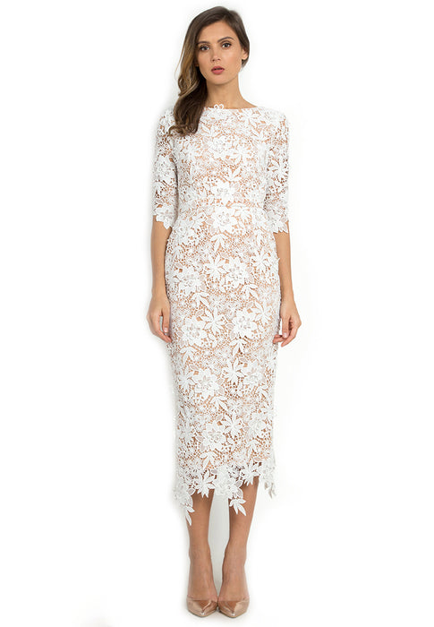 Chaste White Lace Dress