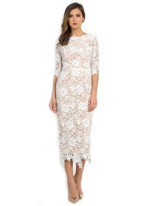 Chaste White Lace Dress