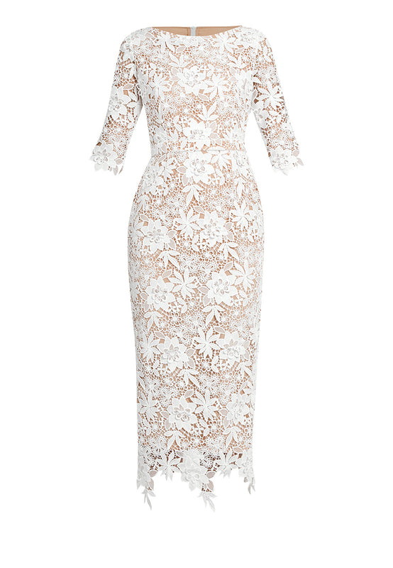 Chaste White Lace Dress