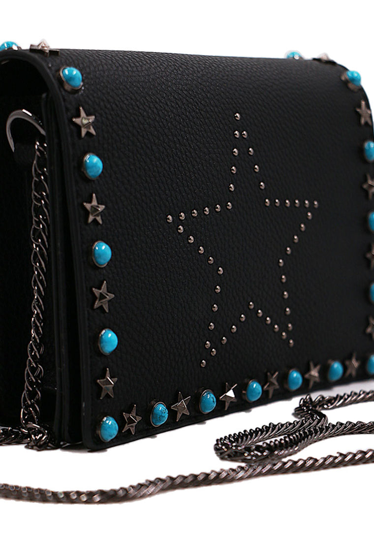 Blue Rivet Handbag front