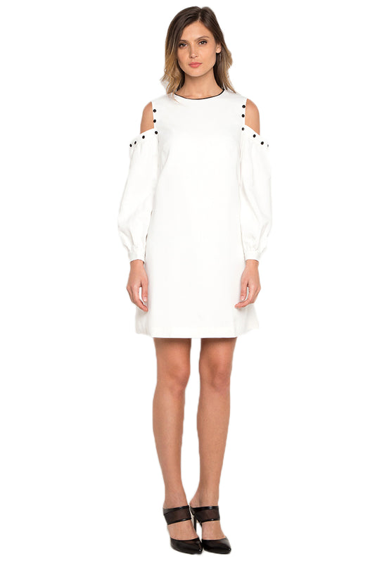 Cold Shoulder Dress white