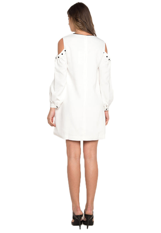 Cold Shoulder Dress white backside