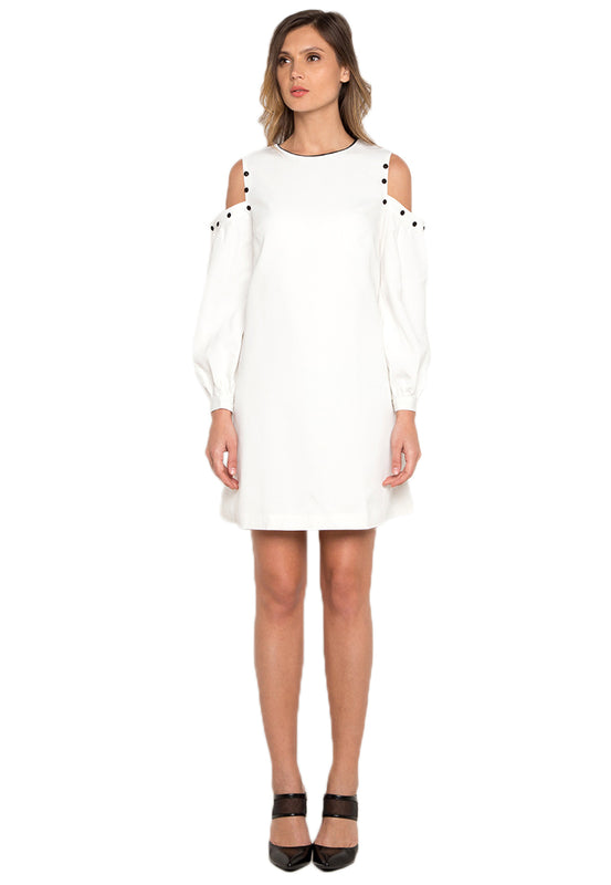 Cold Shoulder Dress white frontside