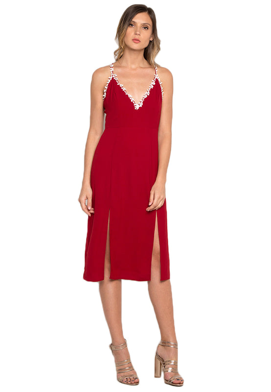 Midi Dress with Slit frontside