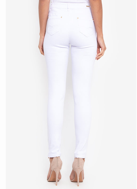 Feather Ripped Denim Pants