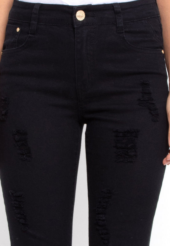 Charcoal Ripped Denim Pants