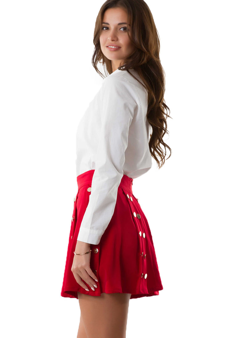 Rivet Pleated Skirt frontside