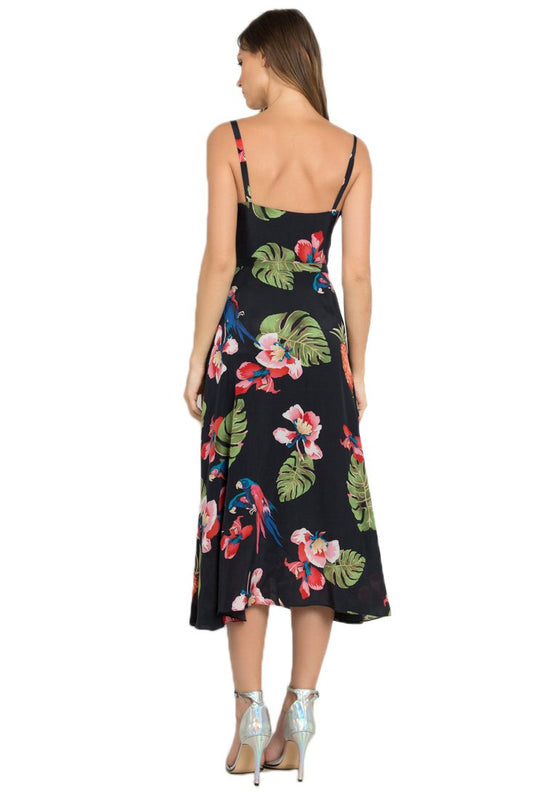 Leia Silk Midi Dress backside