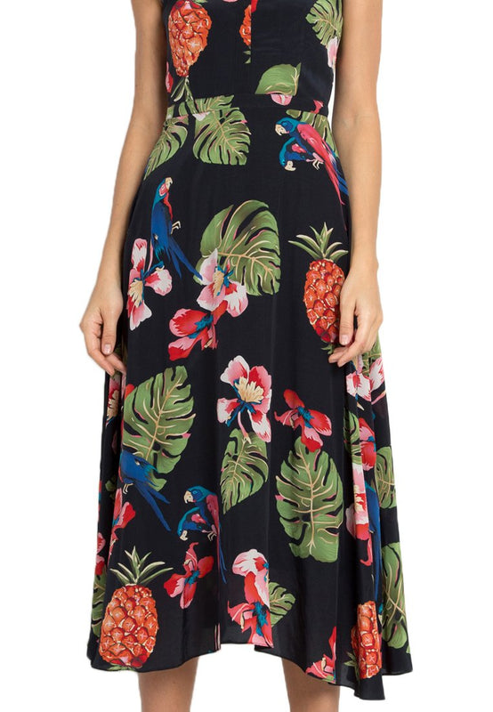 Leia Silk Midi Dress closeup