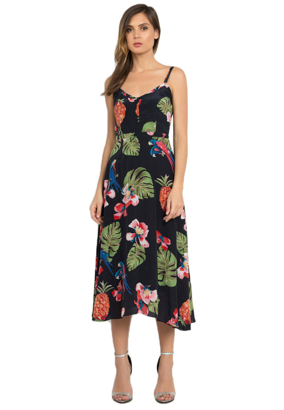 Leia Silk Midi Dress frontside