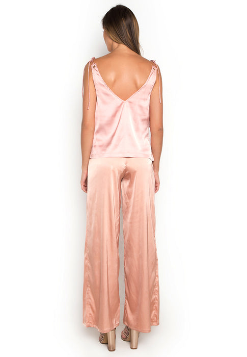 V Neck Satin Top backside
