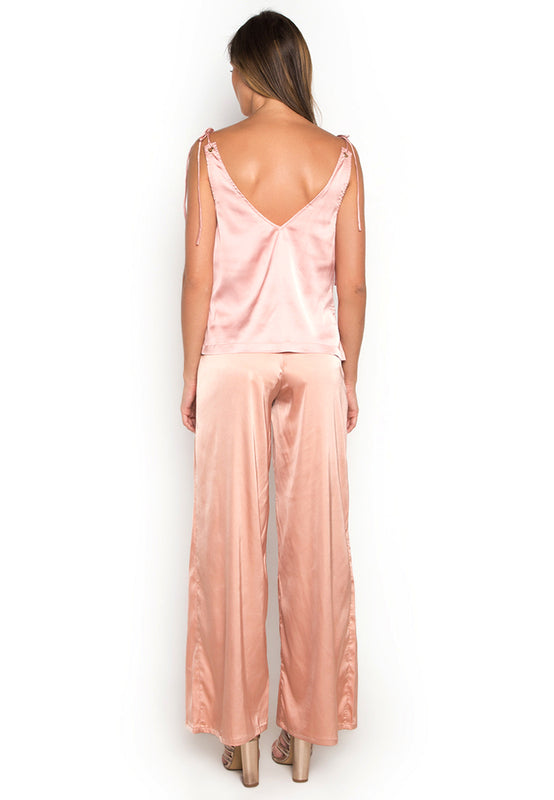 V Neck Satin Top backside