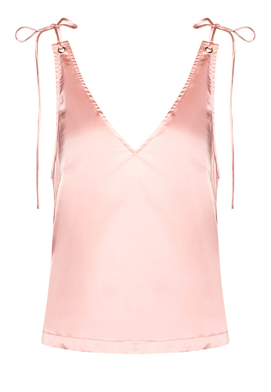 V Neck Satin Top top nomodel