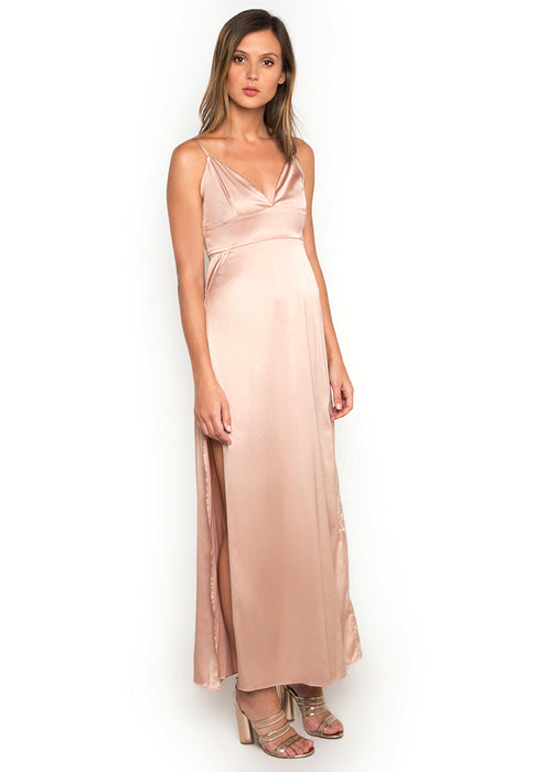 Satin Maxi Slitted Slip Dress rightside