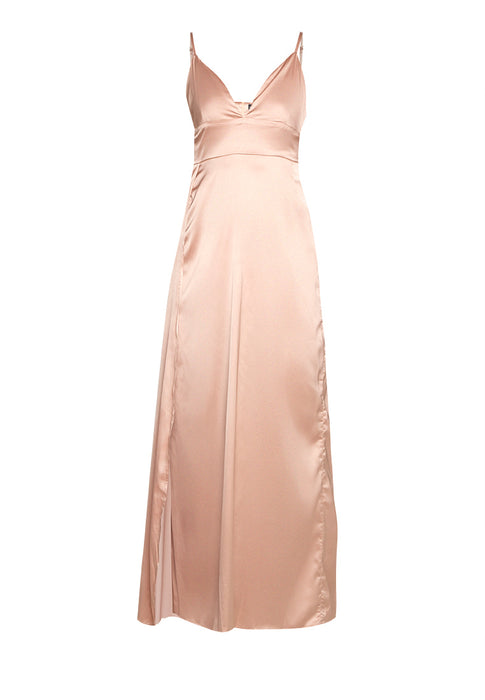 Satin Maxi Slitted Slip Dress noodel