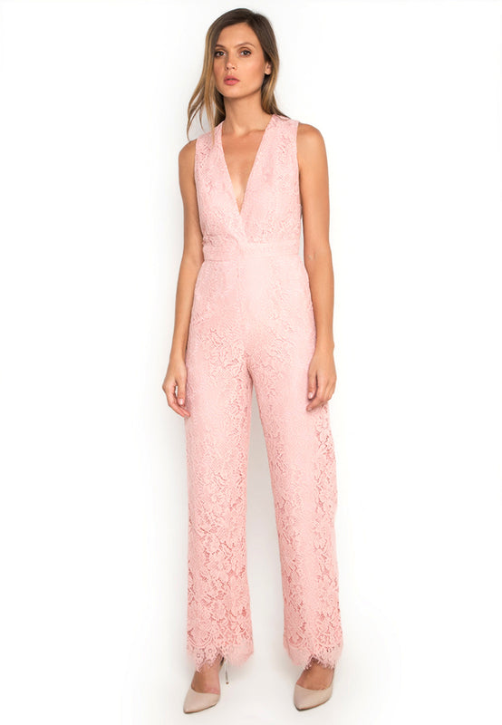 V Neck Sleeveless Jumpsuit frontside