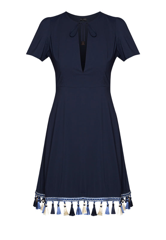 Trimmed Hem Casual Dress nomodel