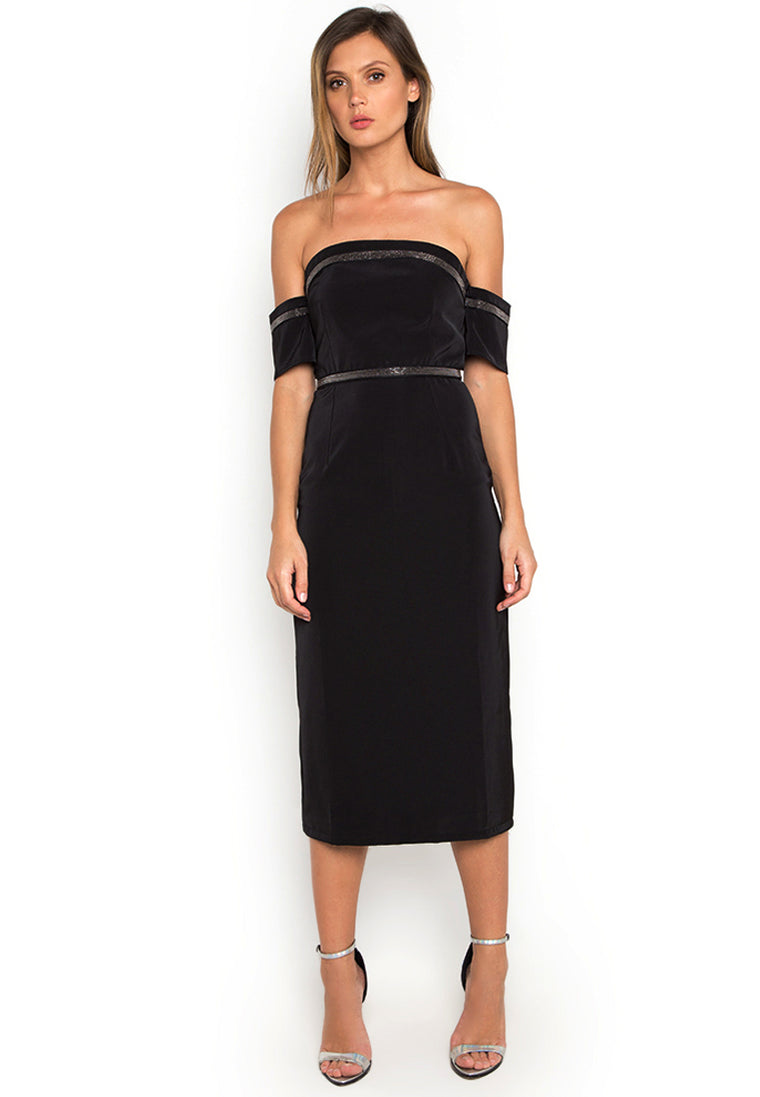 Black Veronique Off Shoulder Dress