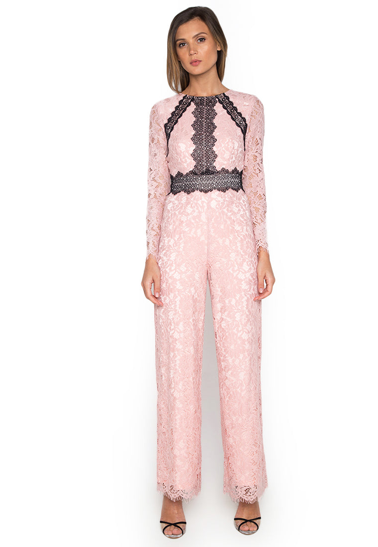 Gracie Pink Lace Romper