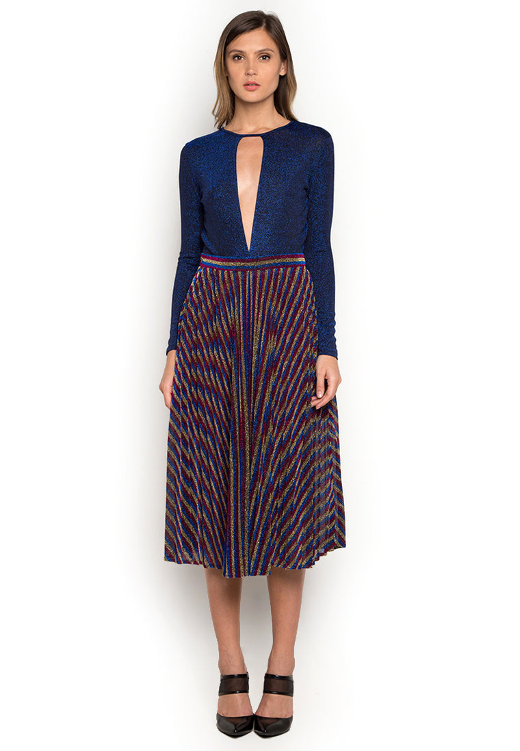 Multicolored Diva Pleated Skirt