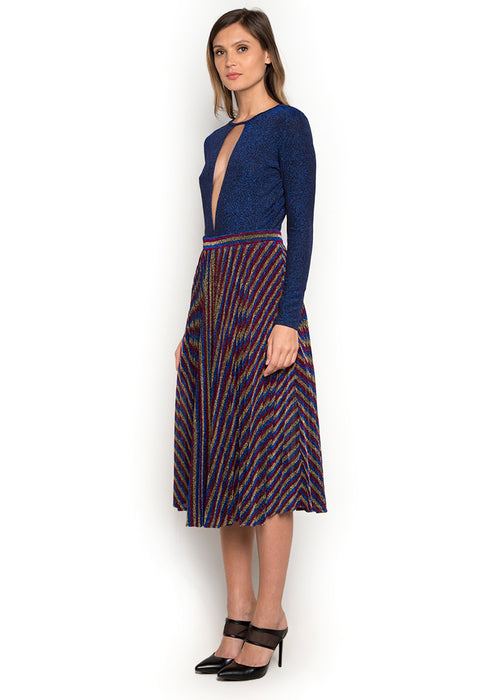 Multicolored Diva Pleated Skirt