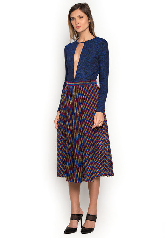 Multicolored Diva Pleated Skirt