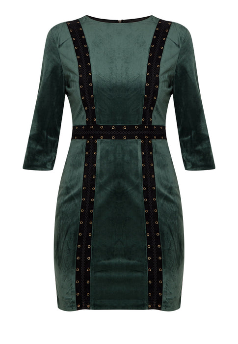 Eye-let Velvet Mini Dress nomodel