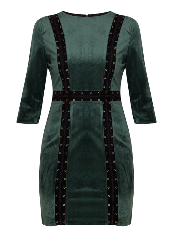 Eye-let Velvet Mini Dress nomodel