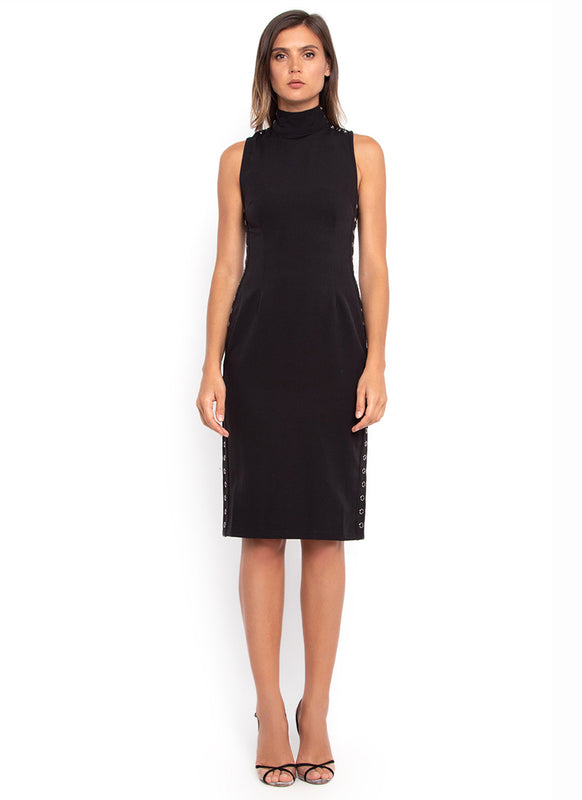 Black Maxine Midi Dress
