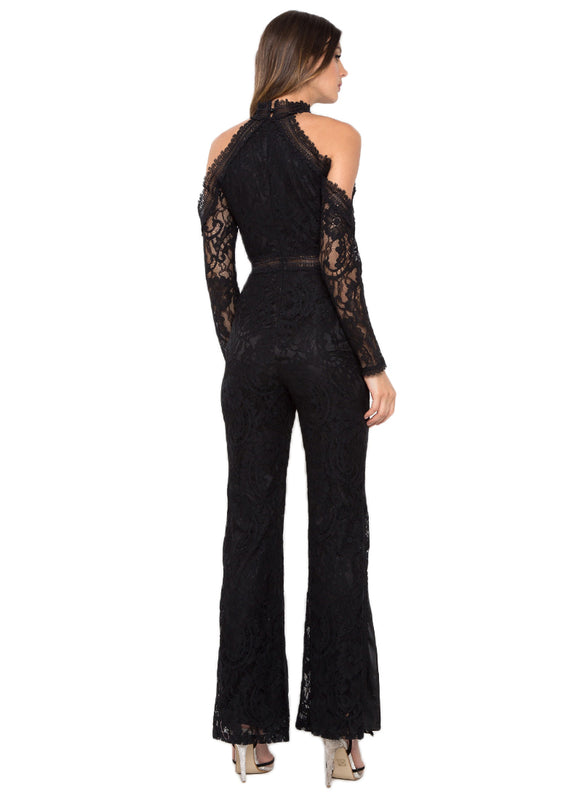 Cold Shoulder Lace Jumpsuit