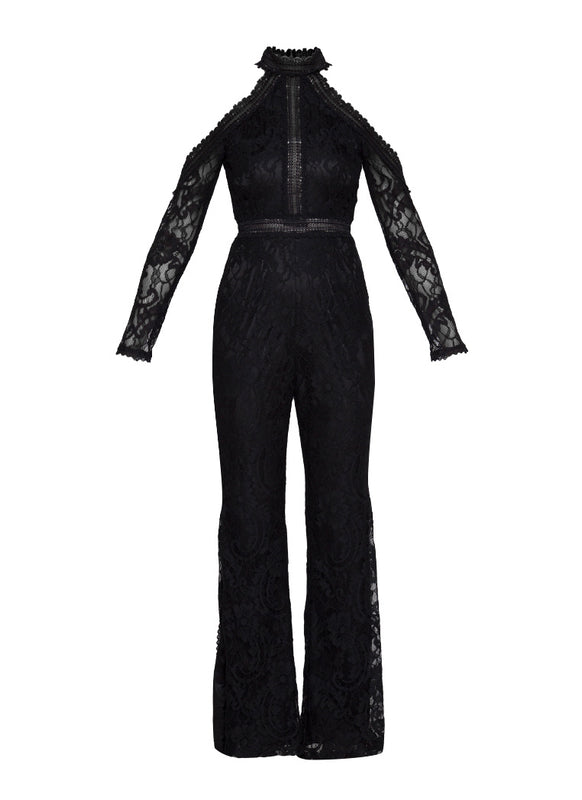 Cold Shoulder Lace Jumpsuit