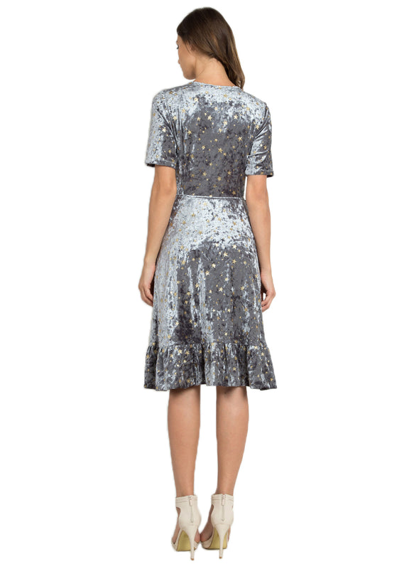 Silver Velvet Stella Dress