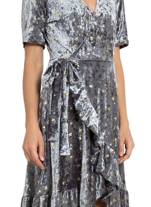 Silver Velvet Stella Dress