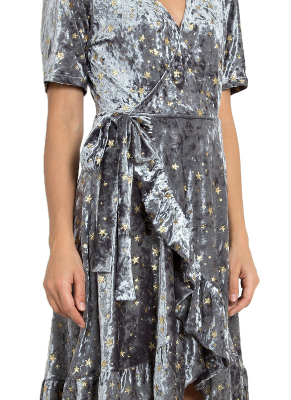Silver Velvet Stella Dress