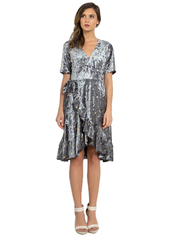 Silver Velvet Stella Dress