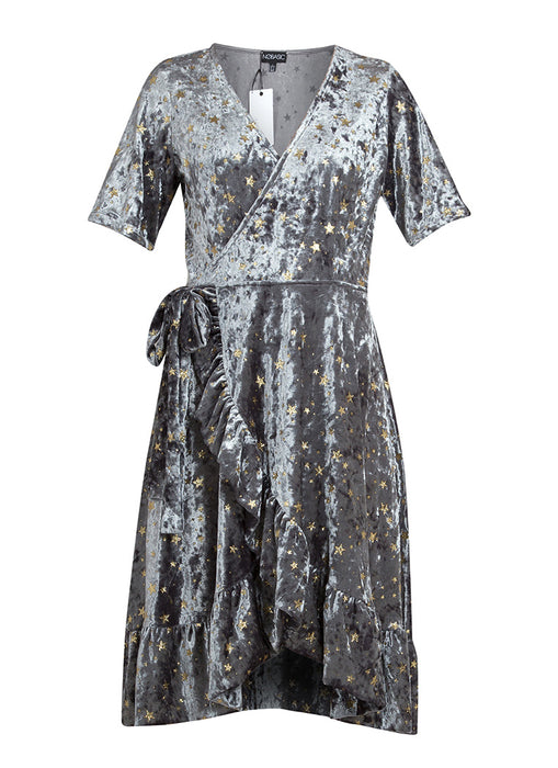 Silver Velvet Stella Dress