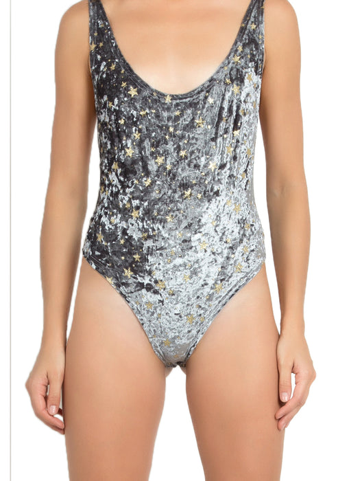 Silver Velvet Stella Bodysuit