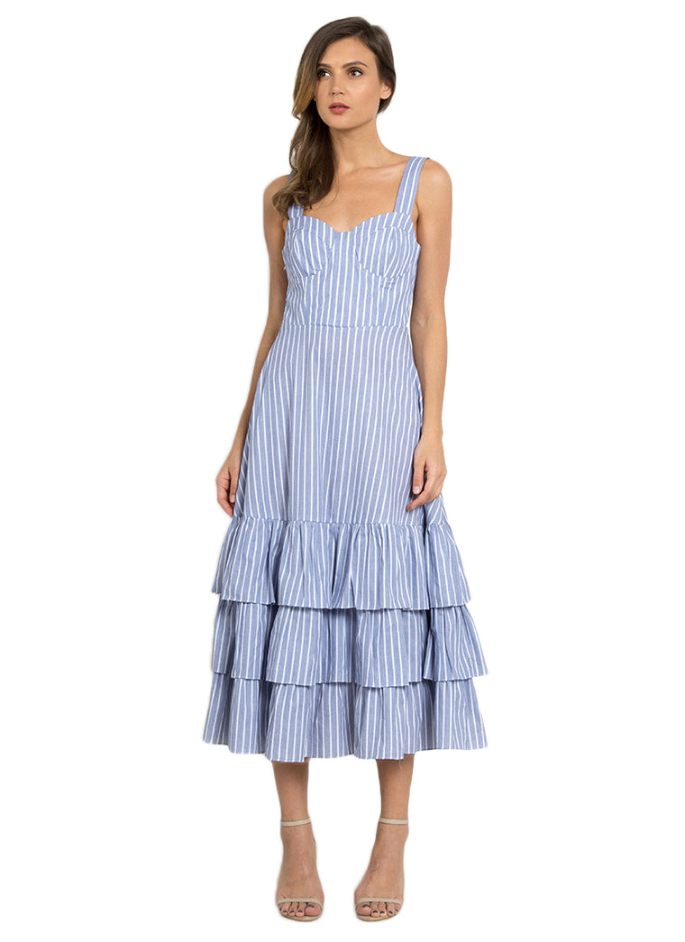 Hamptons Tiered Summer Dress (Powder Blue)